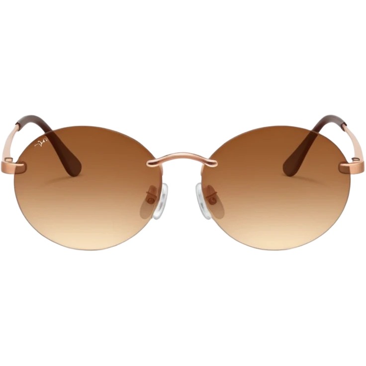 Y2K brown rimless sunglasses emoji
