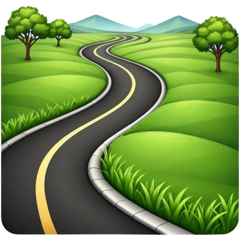 wide roadway with Grass on the sides emoji emoji