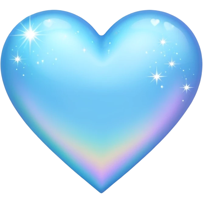 Light sky blue heart with sparkles  emoji