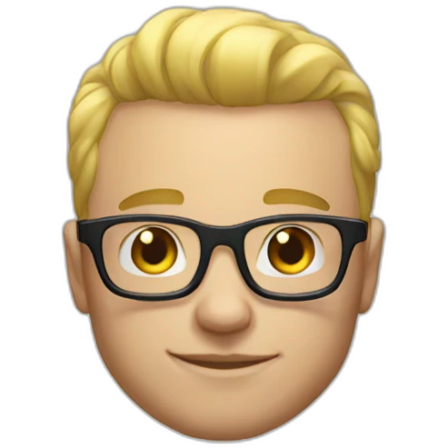 white bodybuilder glasses developper straight hair short emoji