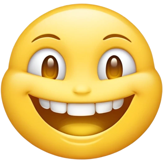 An emoji with smiling face with one tooth missing, transparent background emoji