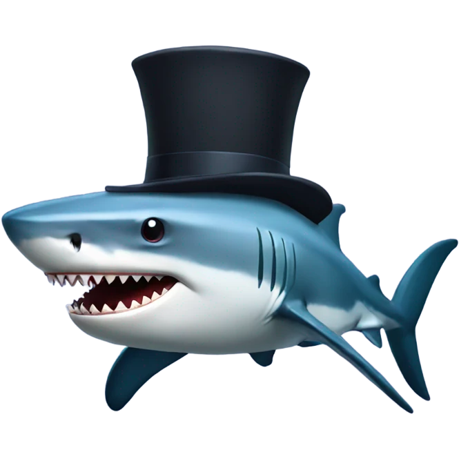 shark with tophat emoji