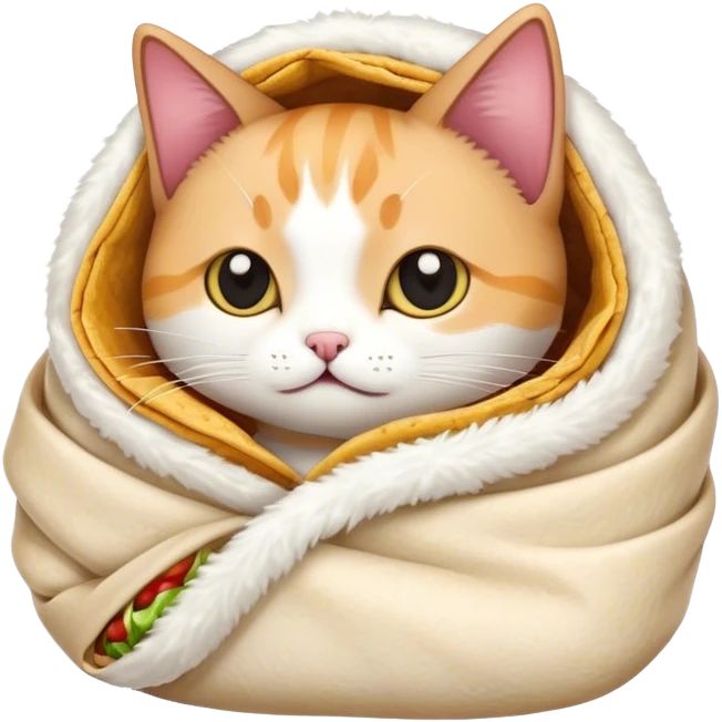 Cat wrapped in burrito  emoji