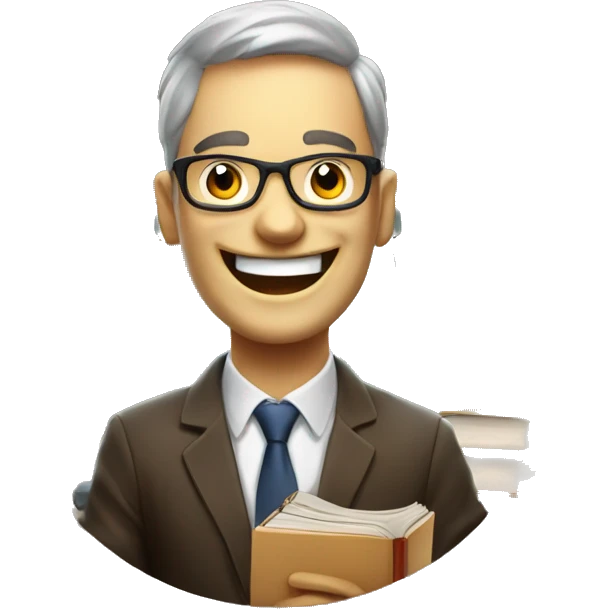 happy creepy entrepreneur face with book emoji