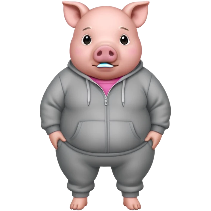 fat pig wearing sweat emoji