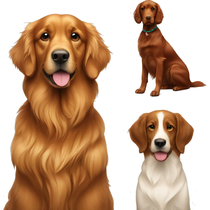 Golden retriever and Irish setter emoji