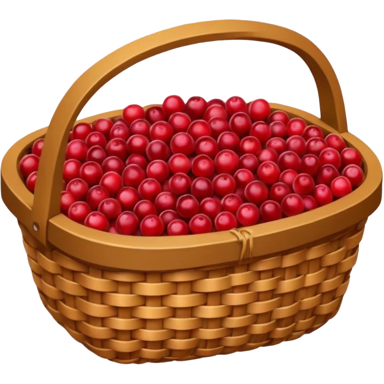 wicker basket with cranberries  emoji
