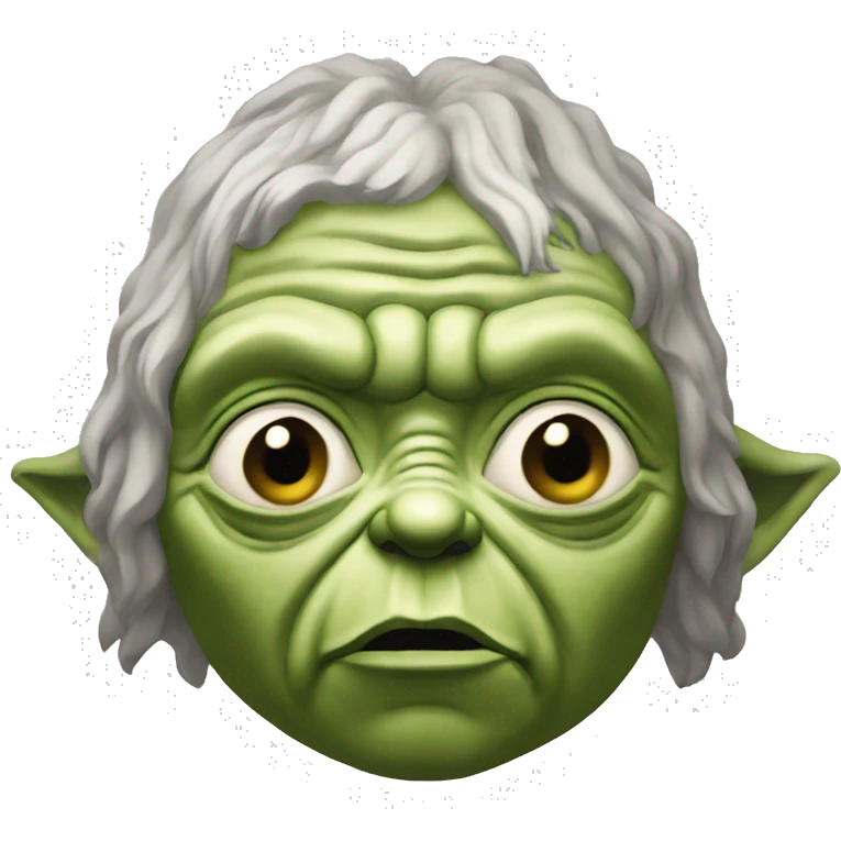 Yoda from Star Wars with a bored expression, perhaps rolling his eyes or looking disinterested. emoji