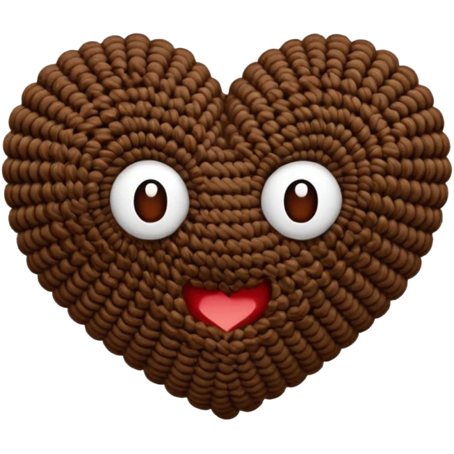 Croshet brown heart without a face emoji