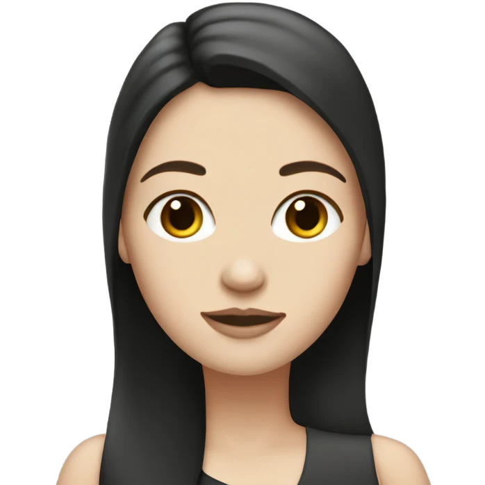 White girl with dark straight hair emoji