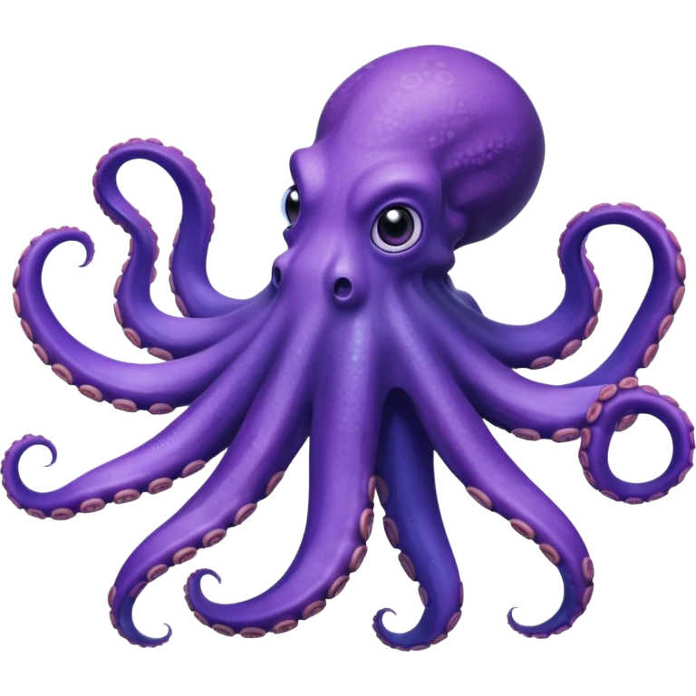octopus, bottom-up view, arms extended, mouth and underside visible, head away from viewer emoji