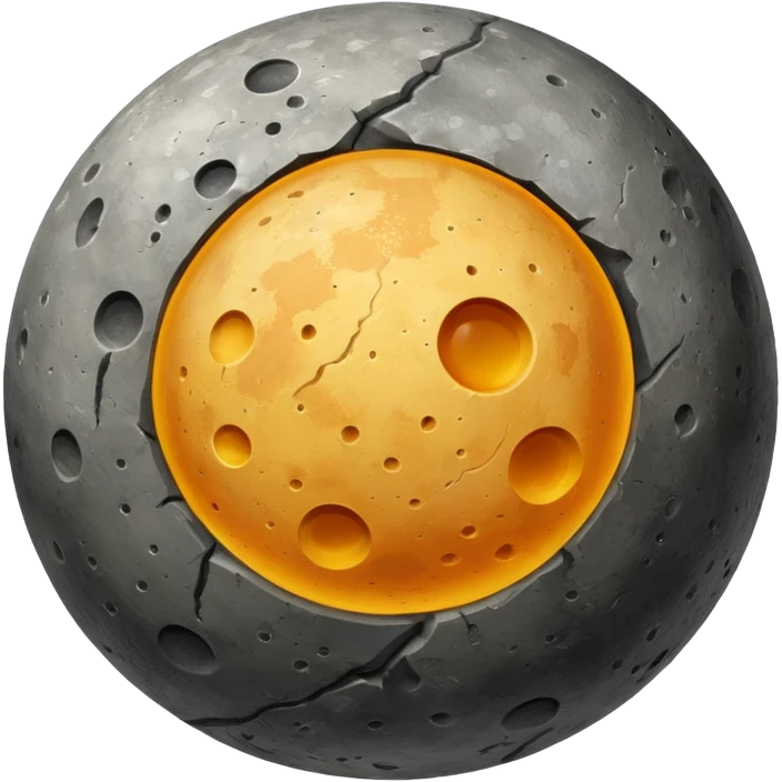 Mercury planet emoji, round, rocky gray ball covered in pitted marks and rough patches, realistic texture emoji