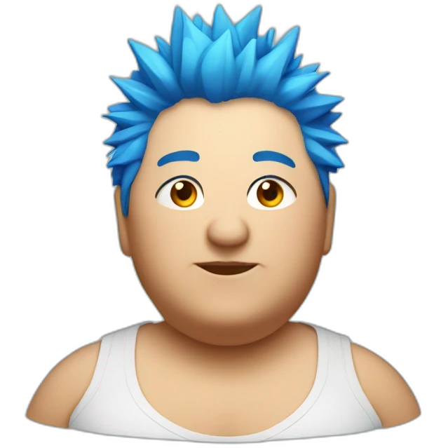 Older fat lesbian Chilean very short spiky bright blue hair emoji