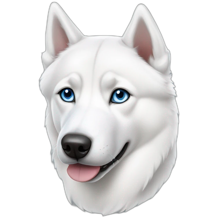 White siberian husky blue eyes with long ears emoji