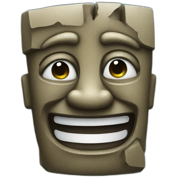 laughing with tears moai statue  emoji
