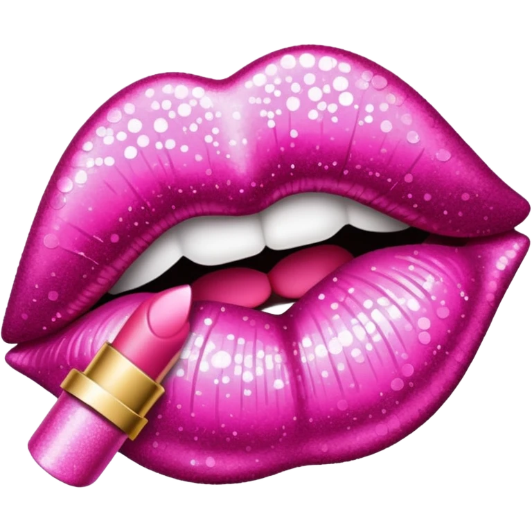 glitter pink mark of lipstick kiss emoji