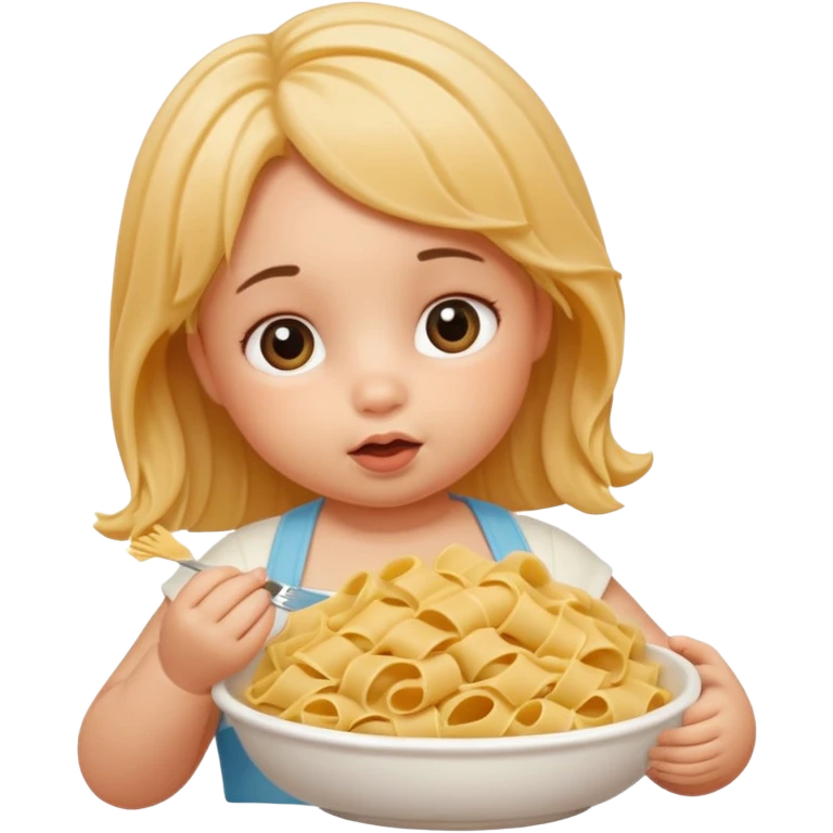 Make a baby with a big belly and it’s a girl with pasta all over there face emoji