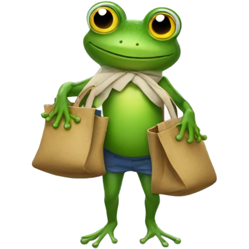 Frog with a bag emoji