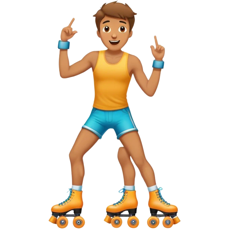 Guy singing on roller skates  emoji