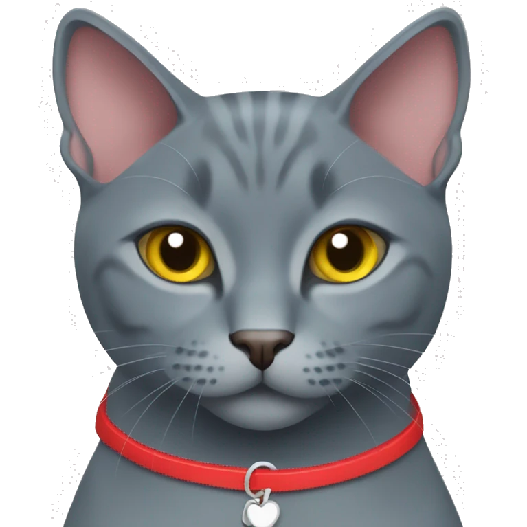 Russian blue cat wearing a red bikini emoji