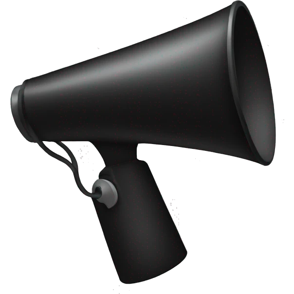 black megaphone emoji