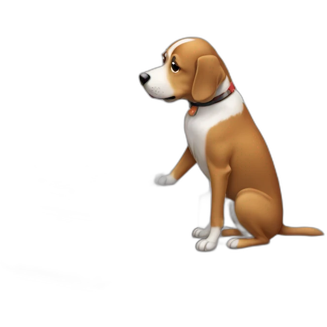 A dog typing computer emoji