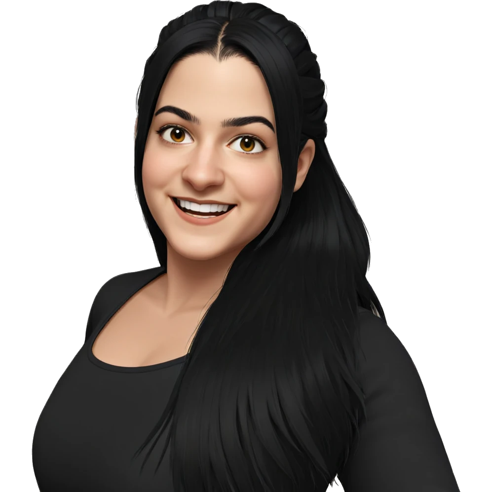 smiling girl with black hair emoji