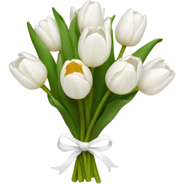 white tulip bouquet  emoji