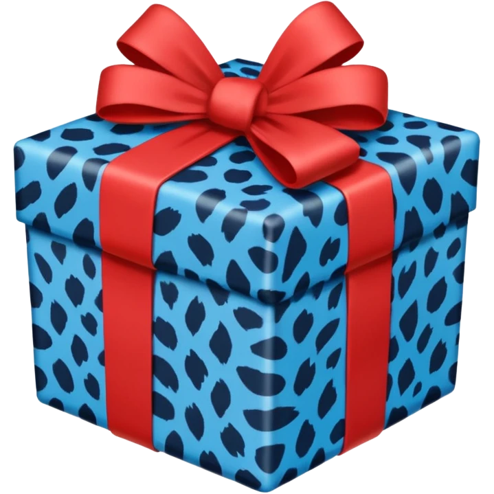 blue leopard print present emoji