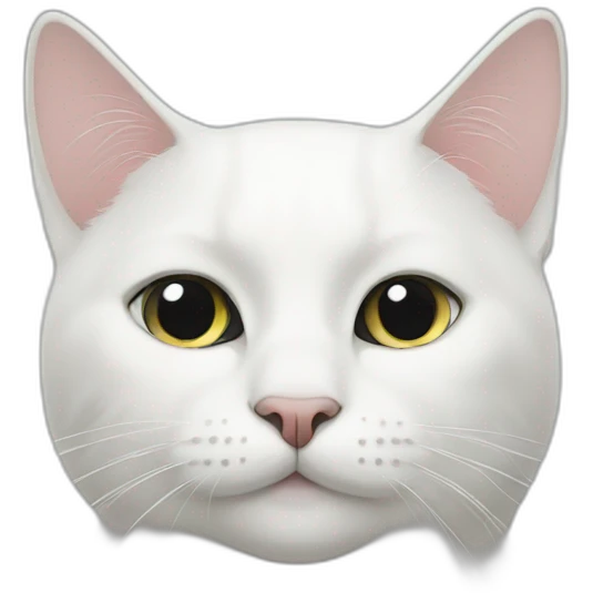 White cat with black nose emoji