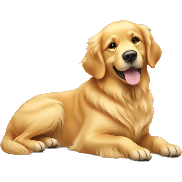 golden retriever laying on back emoji