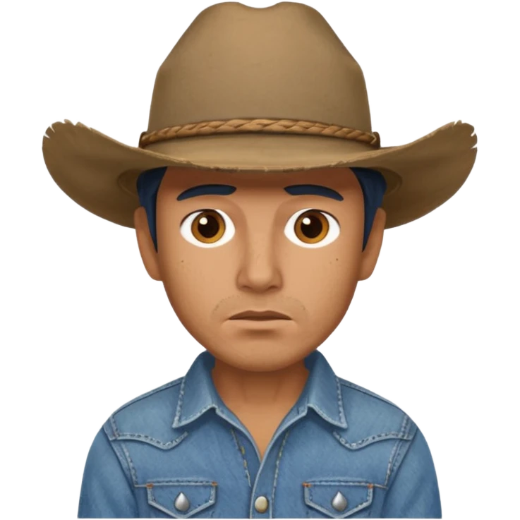 a cowboy with 1000 yard, stare emoji