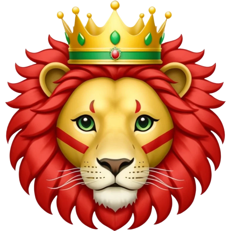 Please make me the flag of the lion and the sun with the crown of Iran, which is green from the top, white in the middle and red bottom. emoji