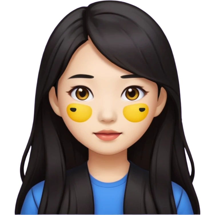long dark hair asian girl emoji pack for twitch emoji