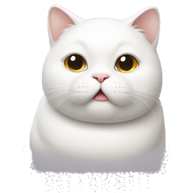 chubby white cat with a belly emoji