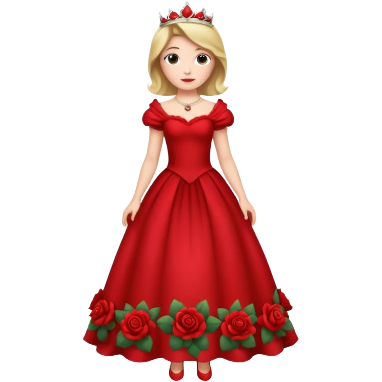 princess in a red rose dress full body emoji
