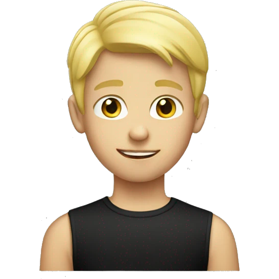 blonde boy in black shirt emoji