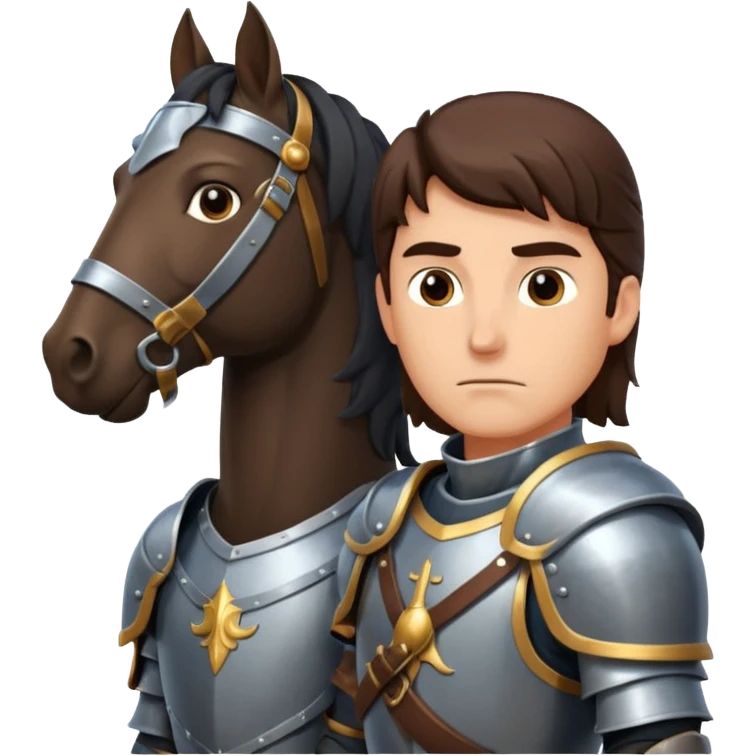 A brave horse and a brave night emoji