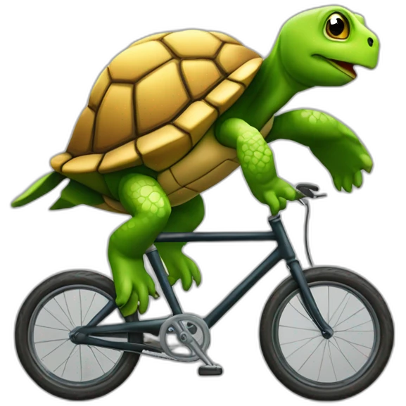 Tortue sur un vélo emoji