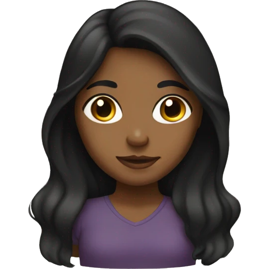 Brown Girl with Dark Long hair emoji