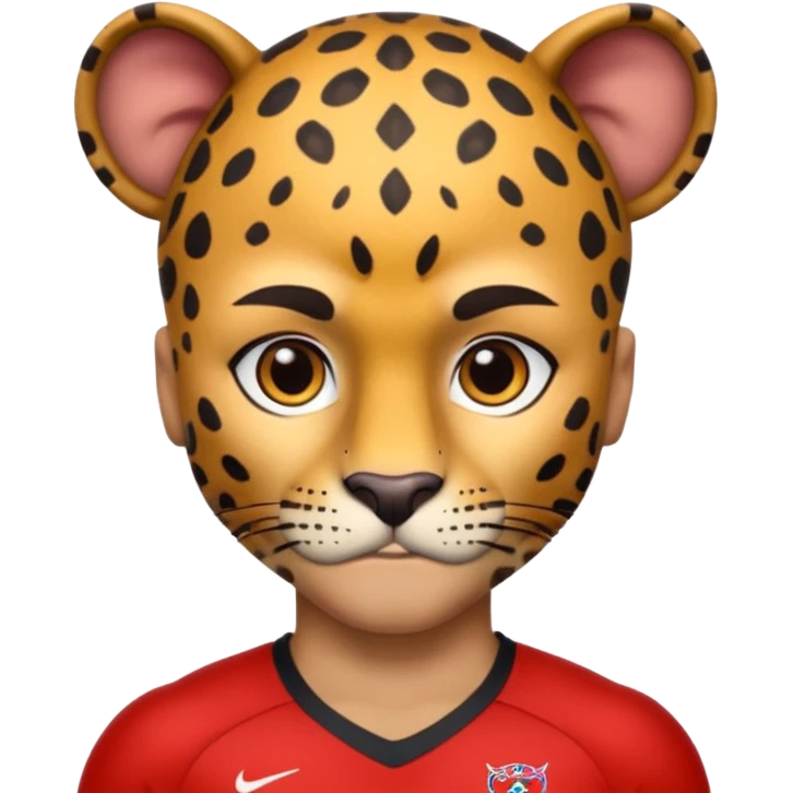 Footballer with a leopard head emoji