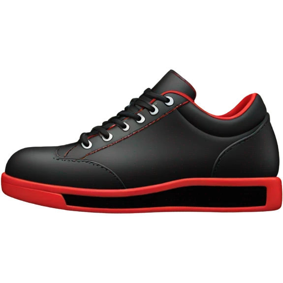 a black shoe wit red sole emoji