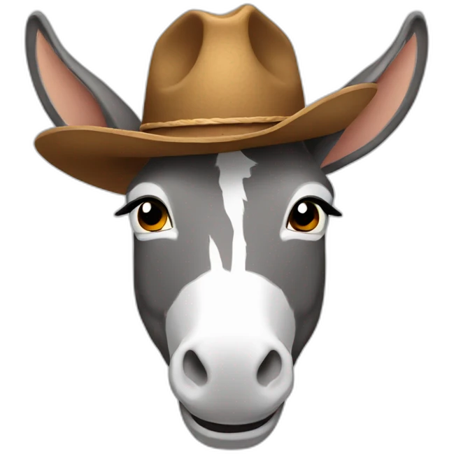 donkey wearing a cowboy hat emoji