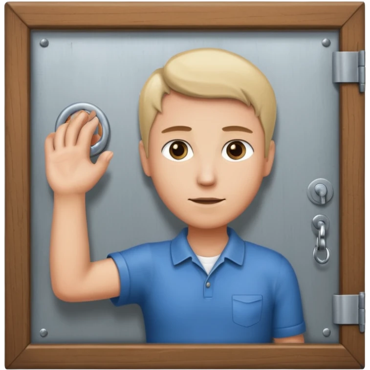 Someone locking a door emoji