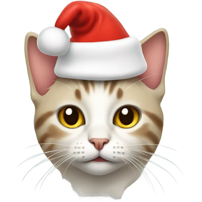 Cat wearing Santa hat emoji