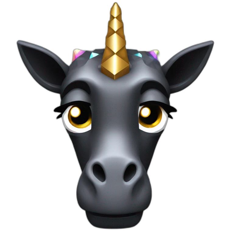 Minecraft Black Jiraffe Head With Diamond Unicorn Horn and Lazer Eyes emoji