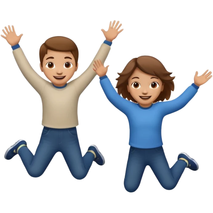 Kids jumping emoji