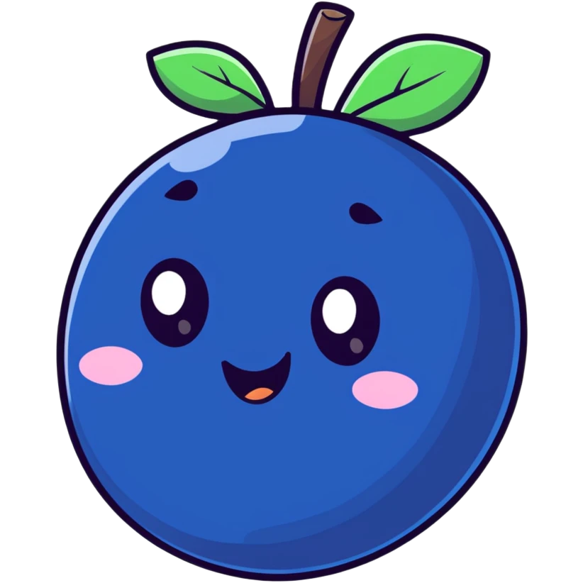 cute blueberry character emoji