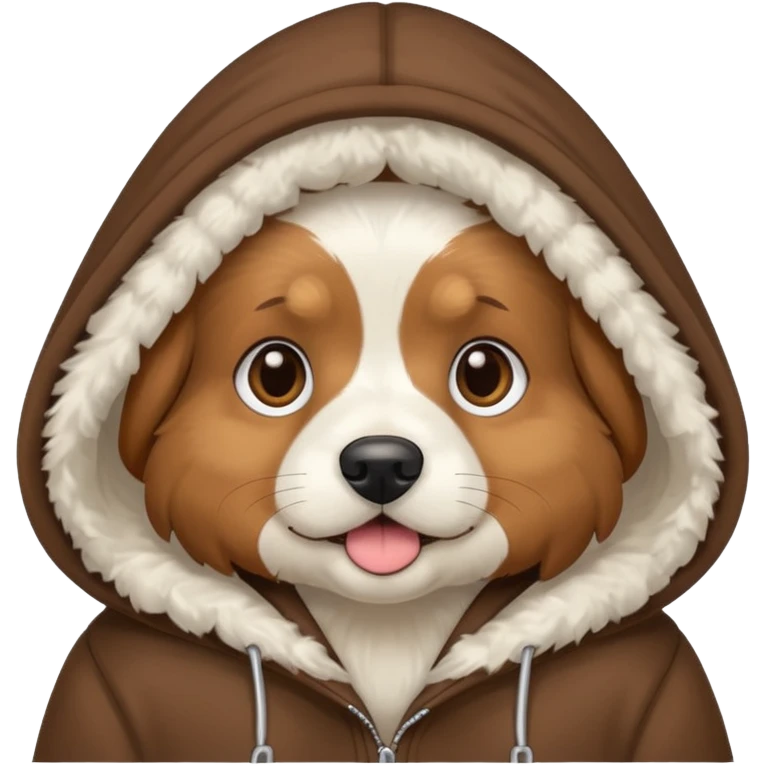 Dog wearing hoodie emoji