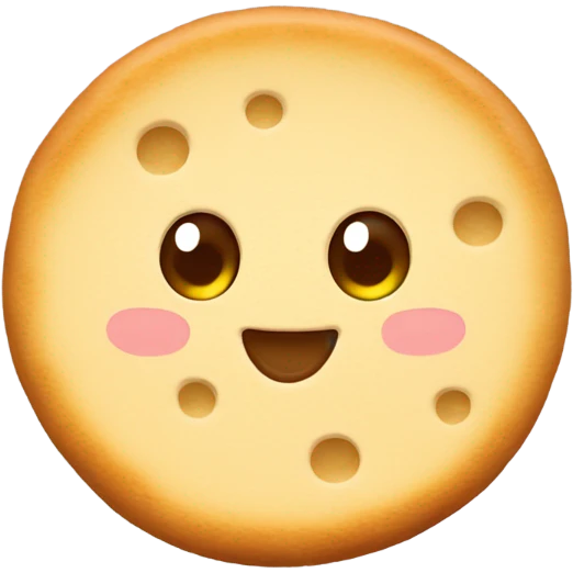 round cute crumpet with happy face emoji